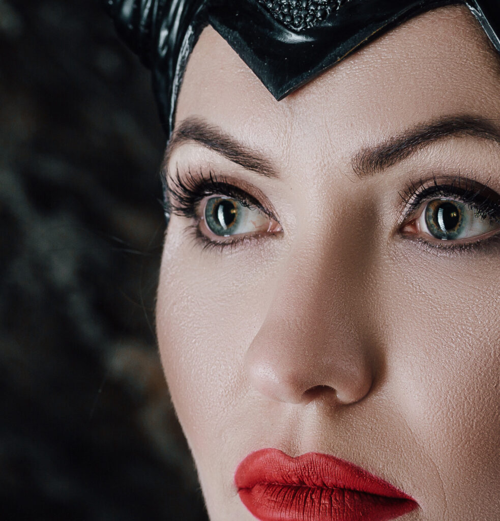 beautiful woman dressed as Maleficent By producer