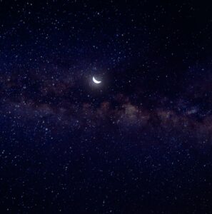 Photo by Min An: https://www.pexels.com/photo/moon-and-stars-813269/